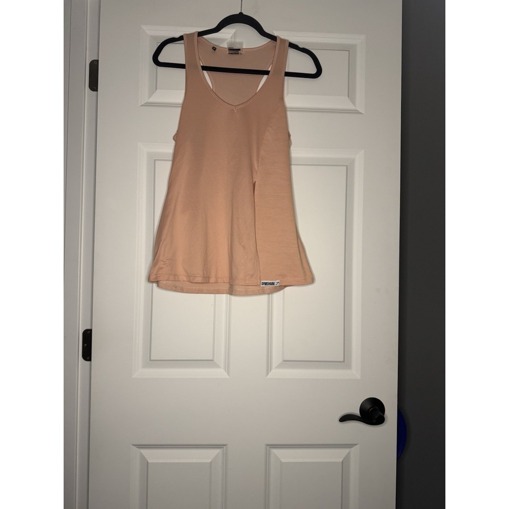 Gymshark Vest Stretch Tank Top Peach Open Slit Small